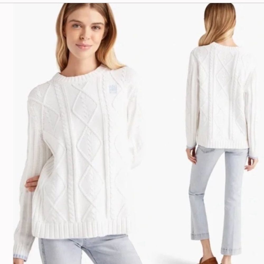 Hill House House Logo Sweater Cotton Chunky Knit Summer Sweater Crew Med